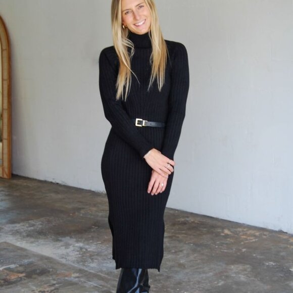 Ralph Lauren Purple Label Cashmere Sweater Dress Black Small Quiet Luxury New - Picture 15 of 15